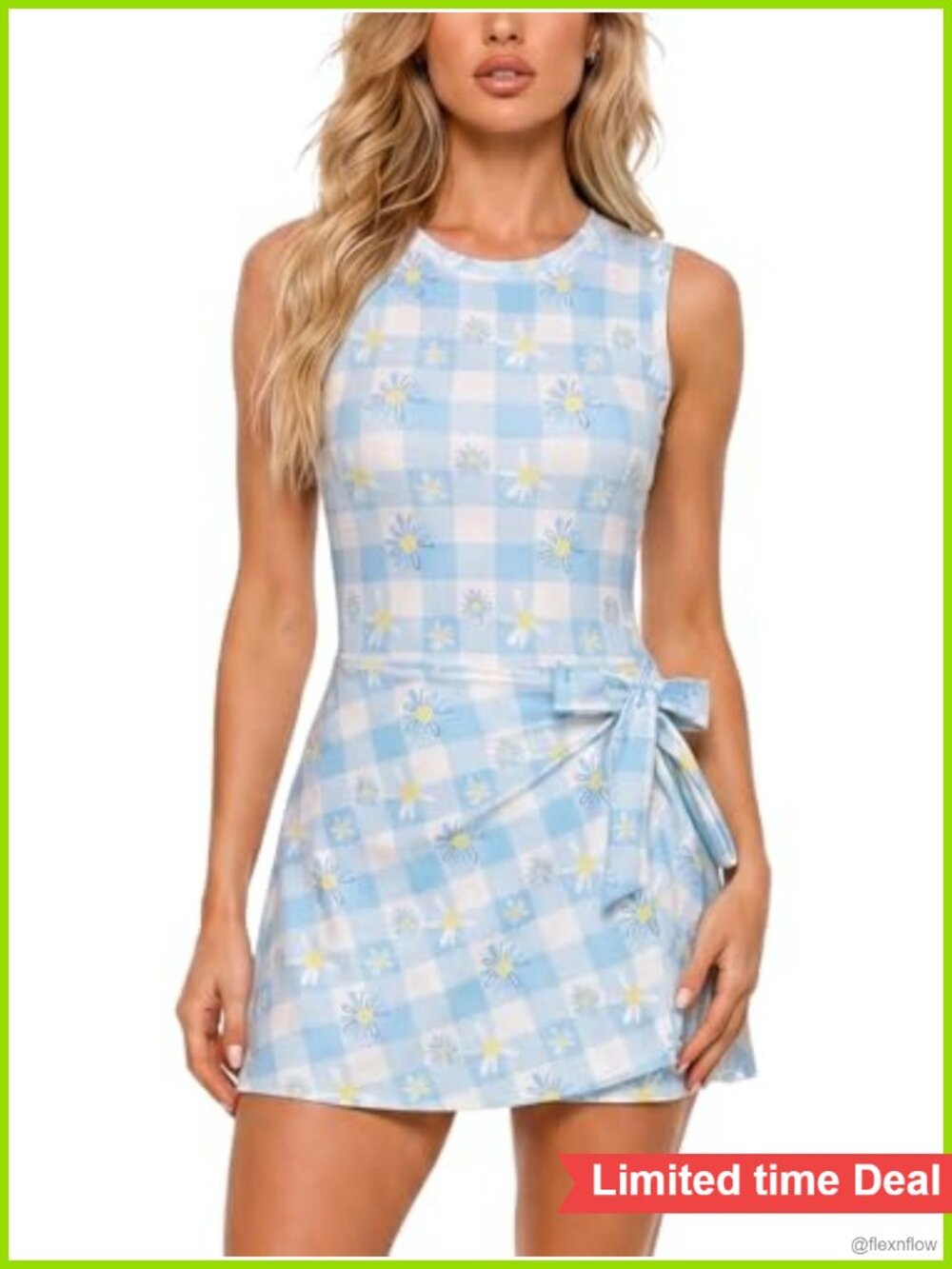 Women Tennis Dress Built in Shorts Athletic Golf Workout Romper Wrap Skirt